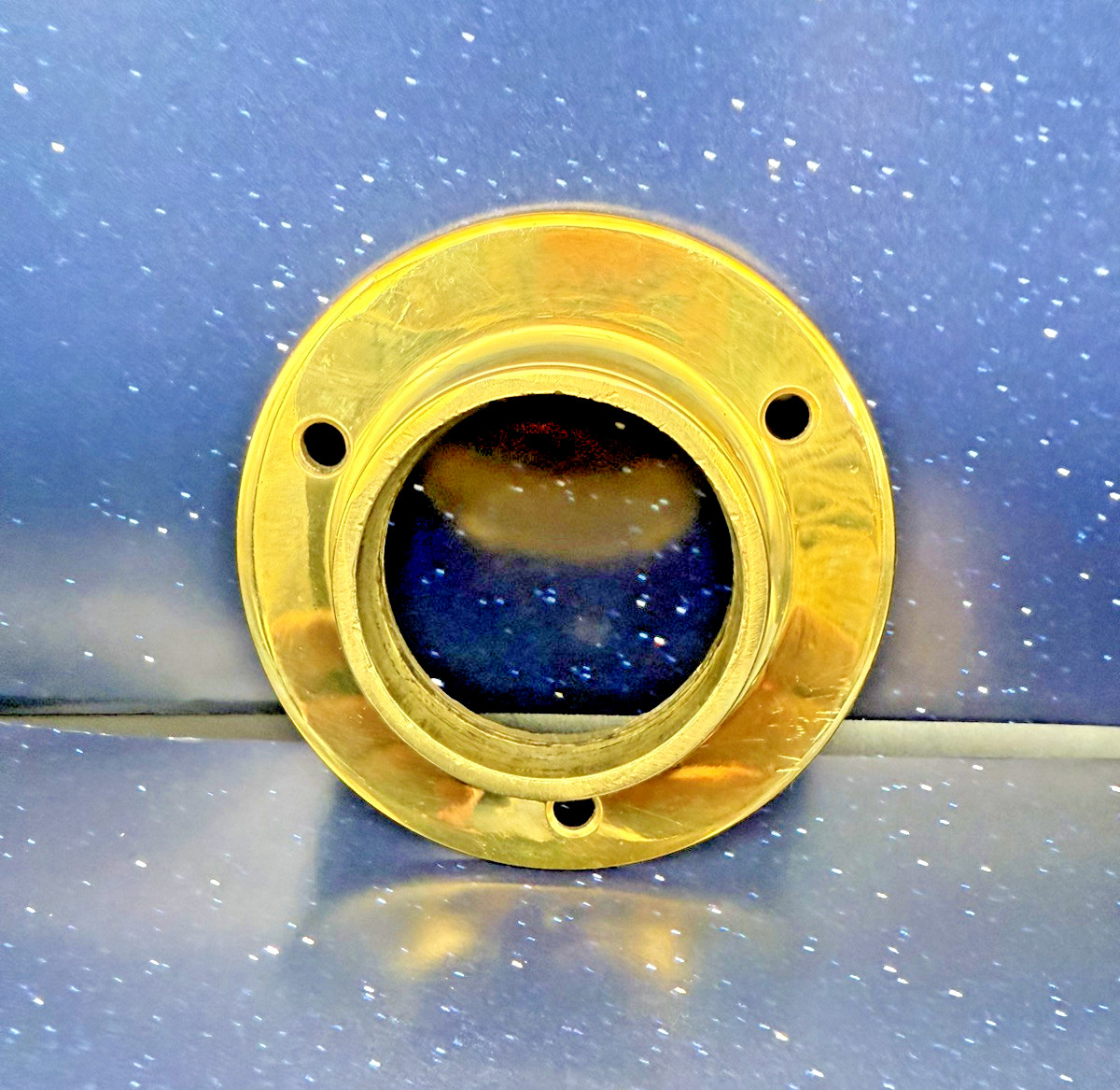 4 inch Wall Flange -Polished Brass- Clear Coated - For use with 2 inch OD Tube