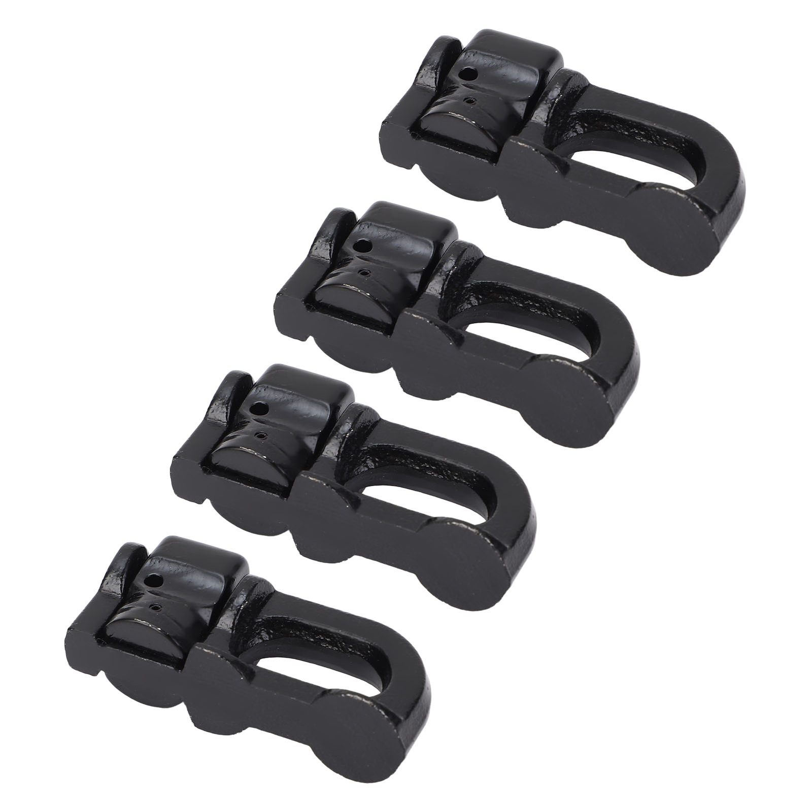 Black 4Pcs L Track Double Stud Tie Down Fitting Carbon Steel L Track Rail Double