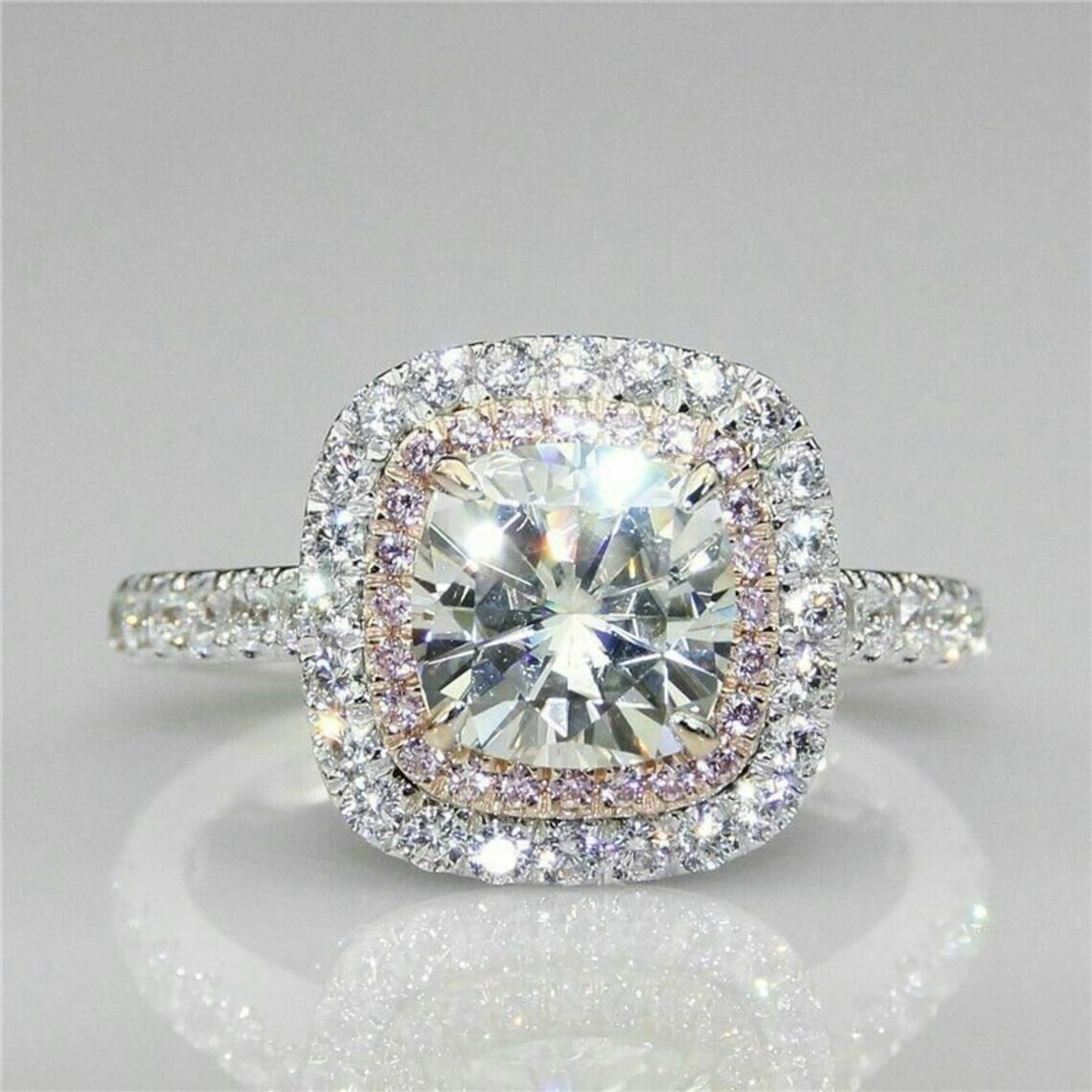 Lab-Created 3.80 Ct Round Cut White Diamond Wedding Ring 925 Sterling Silver
