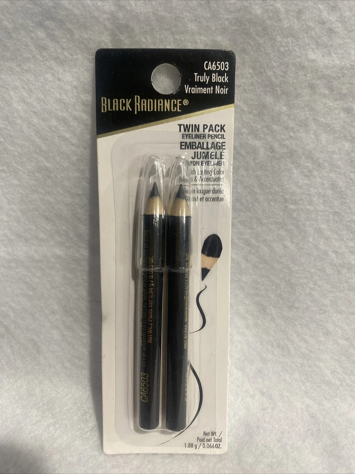 Black Radiance Twin Eyeliner Pencil Truly Black color  2 count