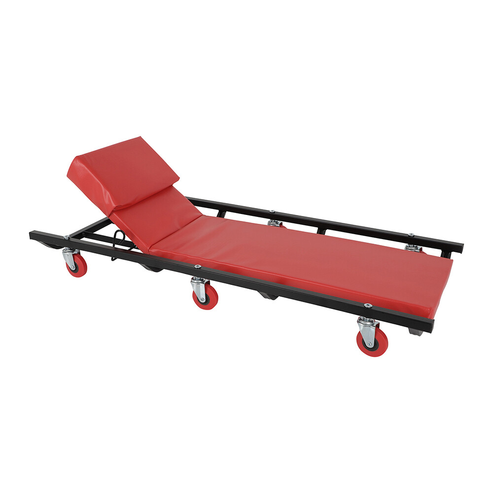 40" Padded Mechanic Cart Headable 250lbs Red Rolling Garage/Shop Creeper