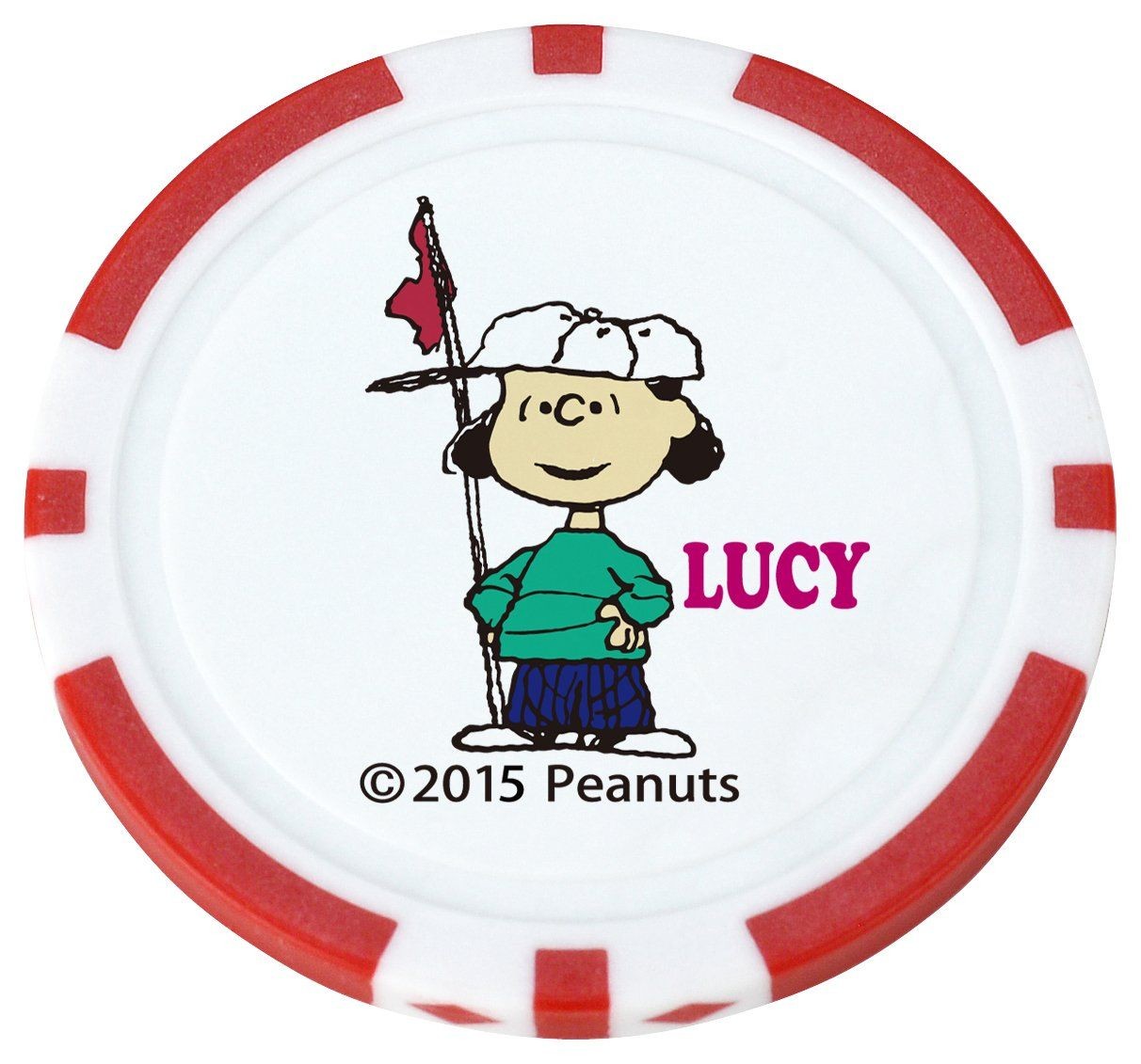 LITE Peanuts Lucy Golf Chip Marker X-765 White Red 40mm ABS Steel