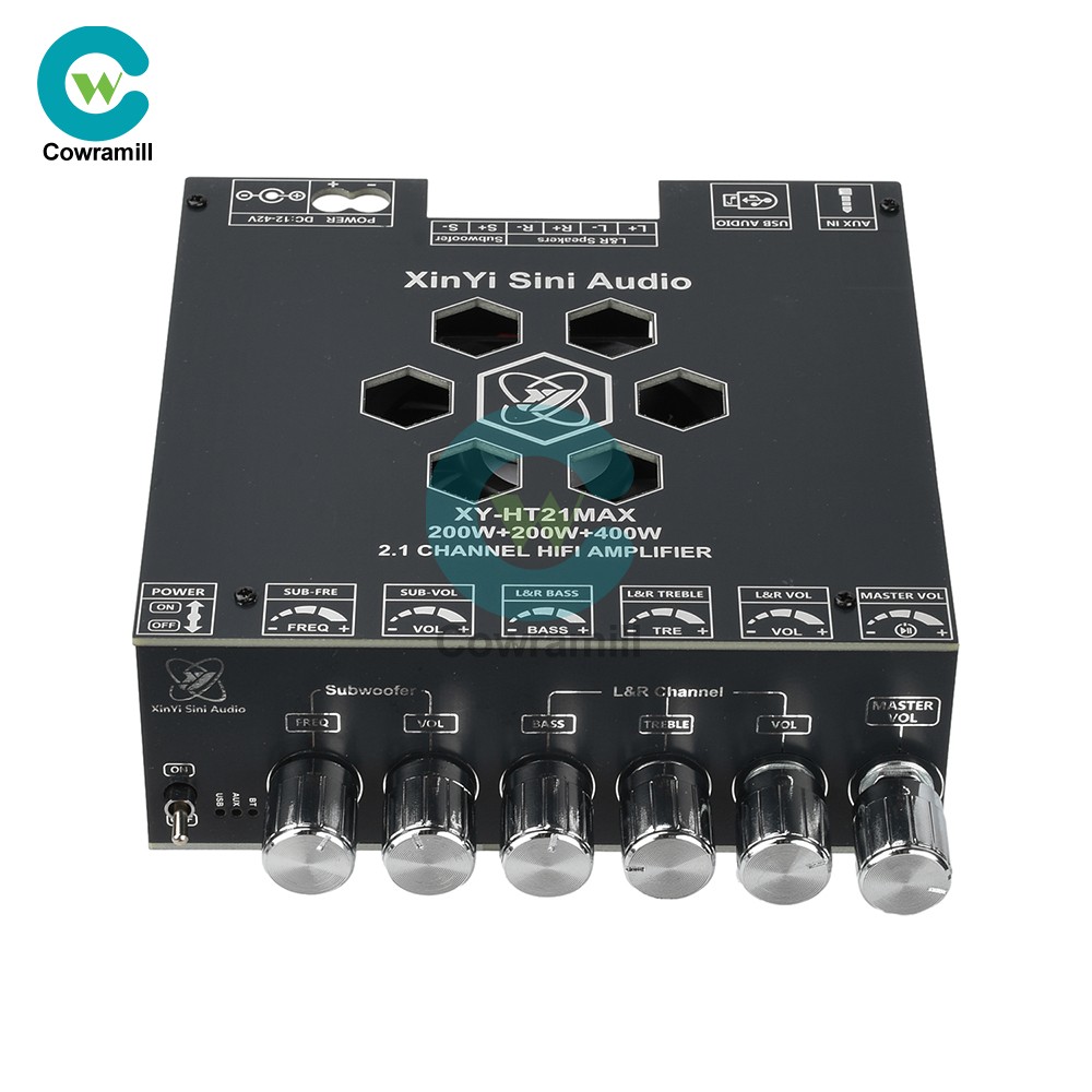 XY-HT21MAX 2.1 Channel Bluetooth Audio Amplifier Board Bass Treble Adjustable