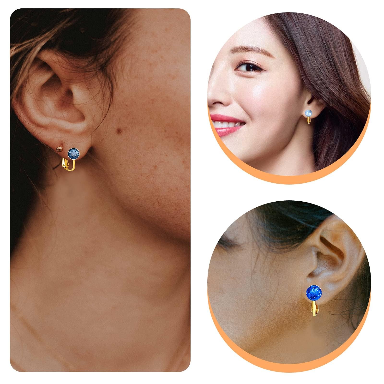 20pcs Clip-on Earring Converters Brass Round Flat Back Tray Earring Clips Com...
