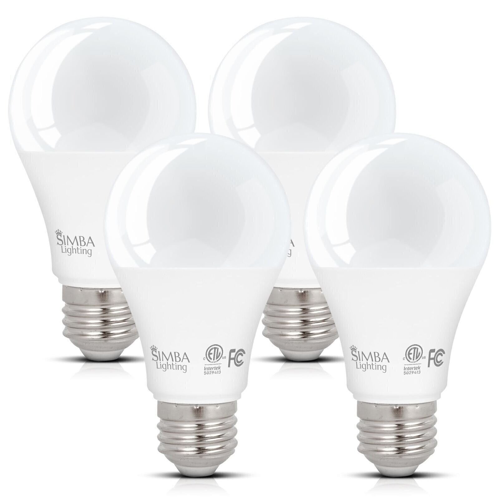[4 Pack] LED A19 A60 ETL Listed 6W 120V 40W Equivalent E26 Base 2700K Warm White
