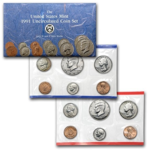 1991 P & D - U.S. Uncirculated Mint Set (OGP and COA) 10 Coins