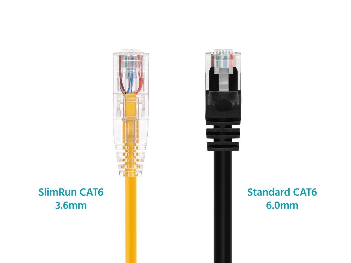 Monoprice Cat6 Ethernet Patch Cable - 0.5 feet - Yellow | Snagless RJ45 Stranded
