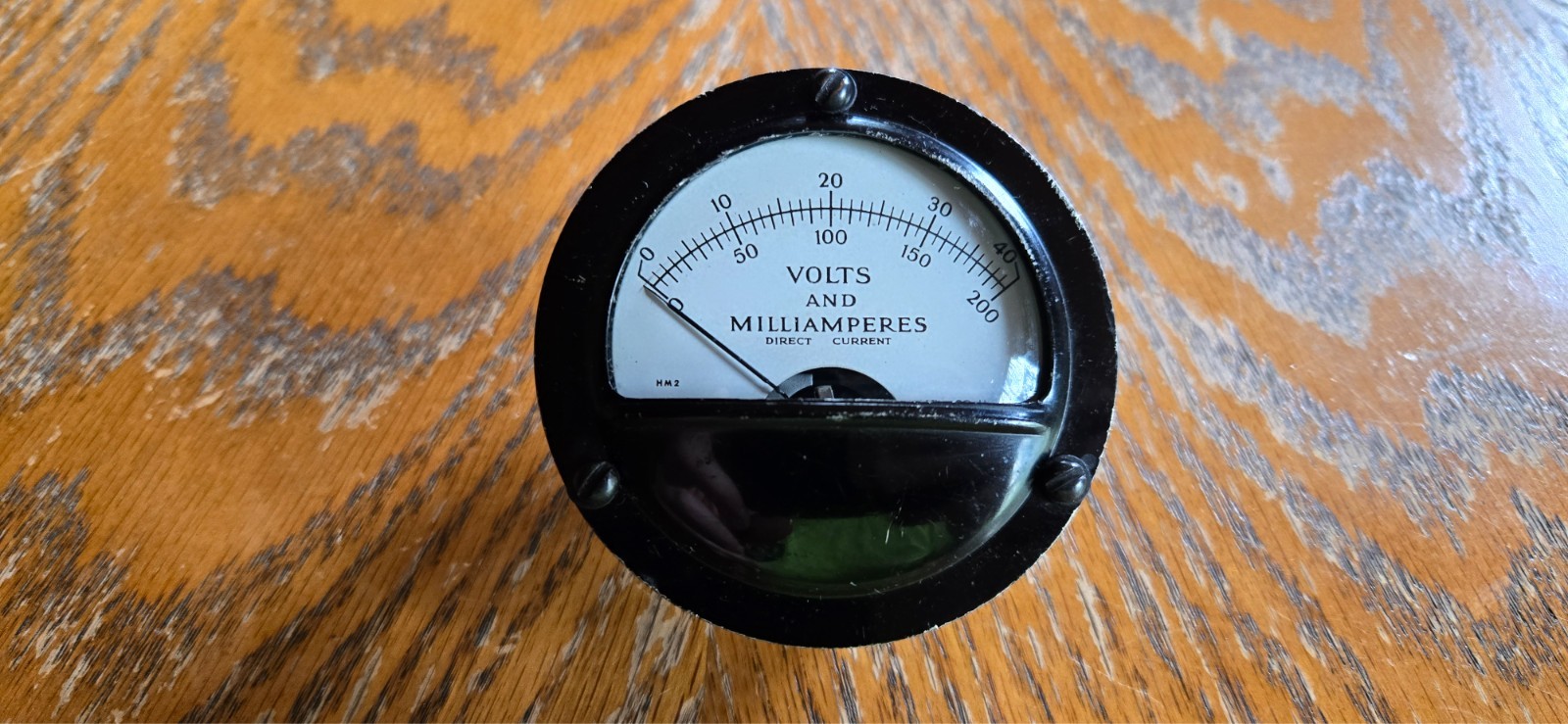 Vintage Marion Electric HM2 2.75" DC Panel Meter 0-40Volts/0-200Milliamperes