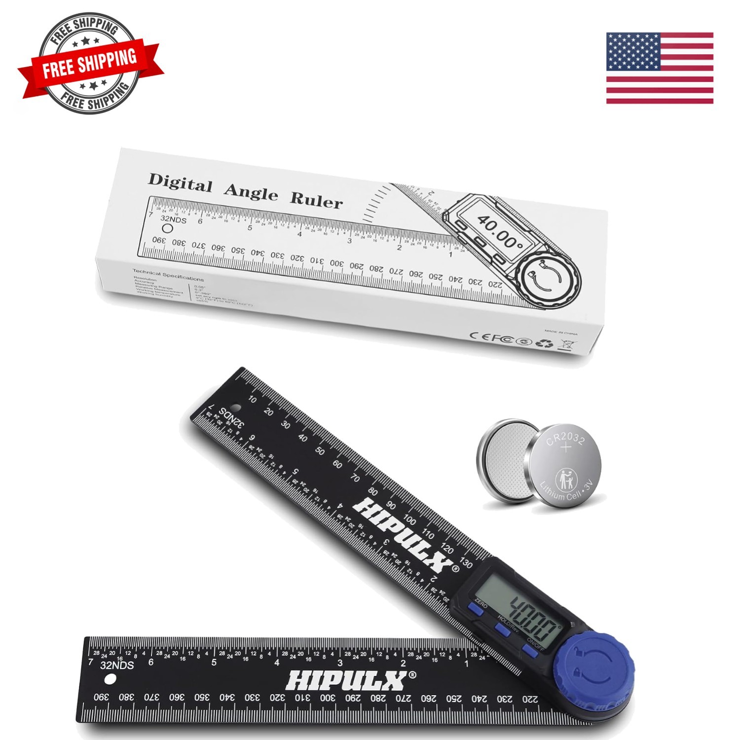 Digital Angle Finder Tool, 7 Inch Digital Protractor with LCD Display, 0-360°...