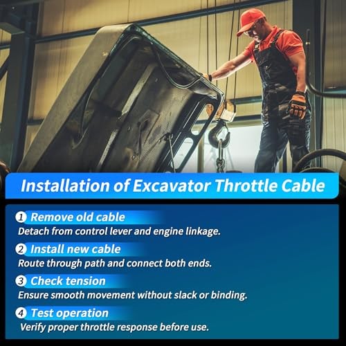 2.5M 8.2FT Excavator Throttle Control Cable with Mounting Bracket 8.2 FT/2.5 M