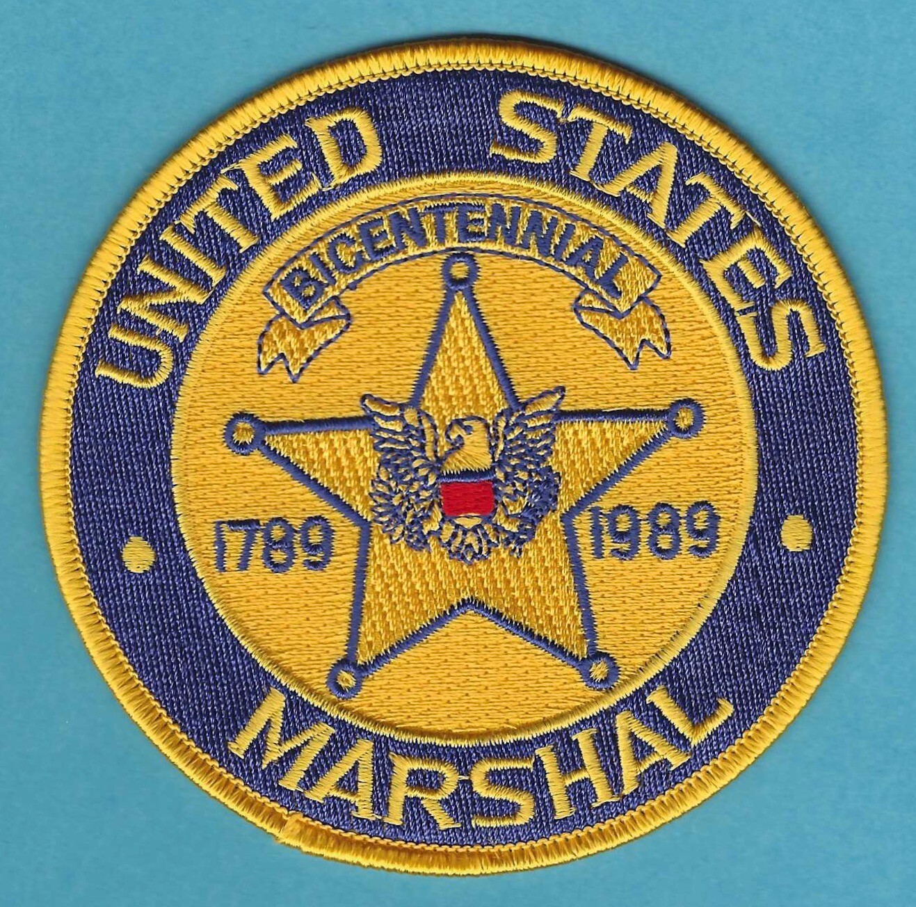 UNITED STATES MARSHAL SERVICE BICENTENNIAL 1789-1989 SHOULDER PATCH
