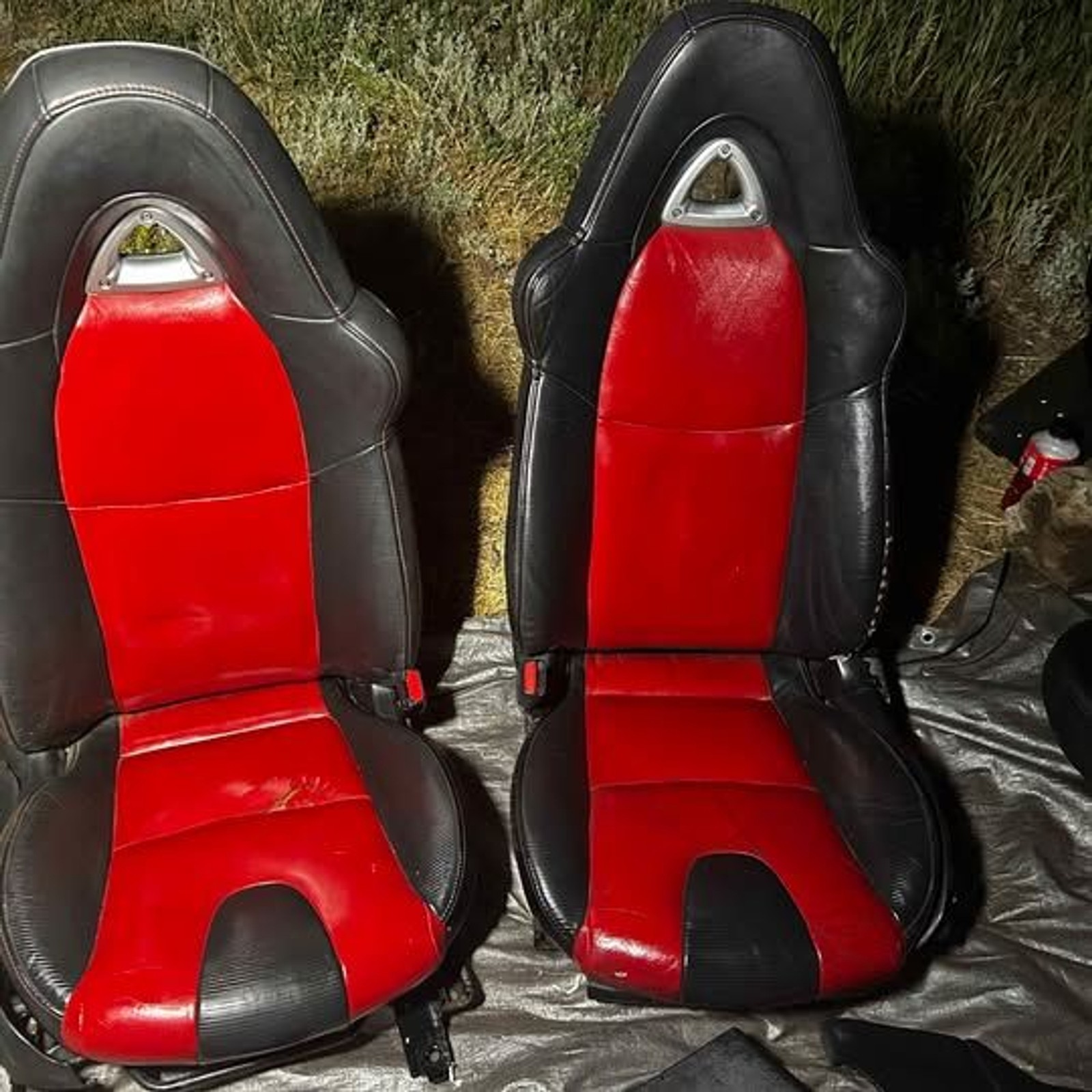 Mazda RX-8 Black & Red Leather Interior Seat Set & Door Panels - Used