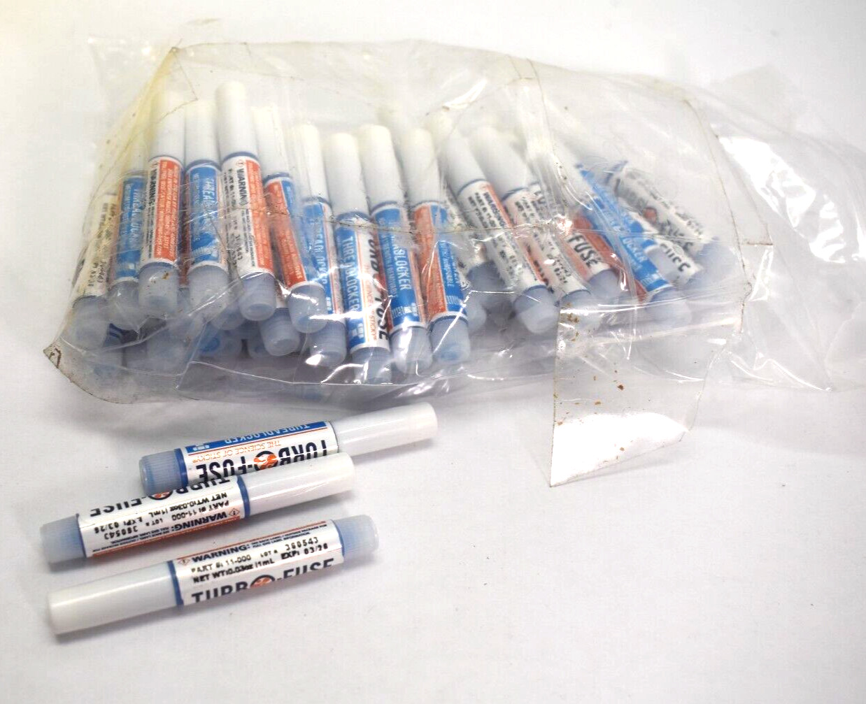 Turbo-Fuse Blue Threadlocker 11-000 Medium Strength Removable 1mL Lot of 50