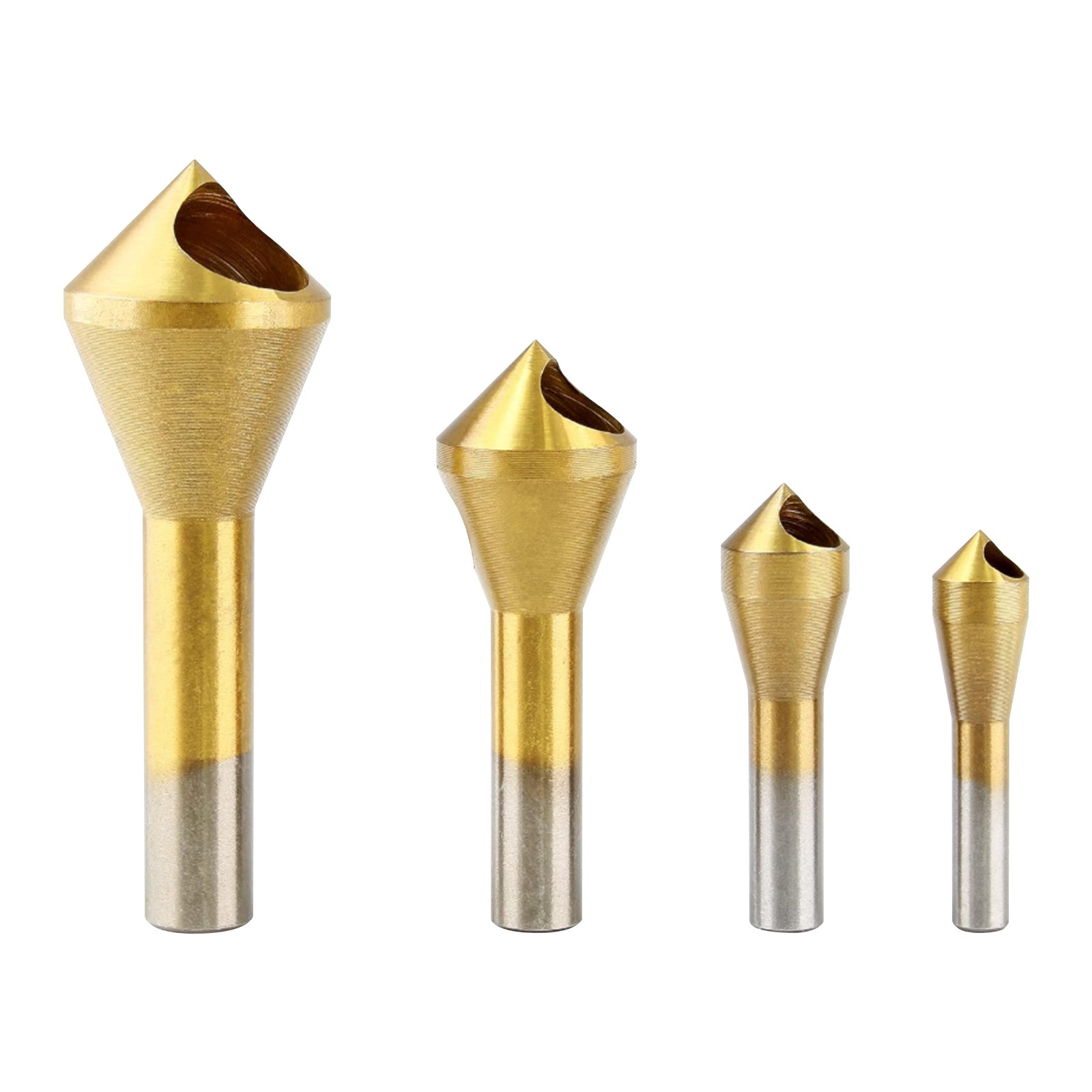 4-piece Countersink Deburring Tool Set, High Speed Steel Woodworking Bits