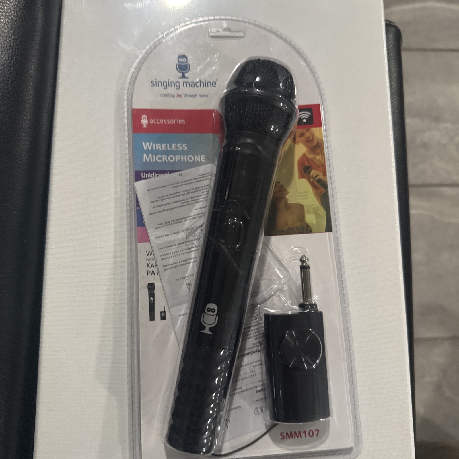 Singing Machine Battery operated Wireless Microphone for Karaoke & PA machines