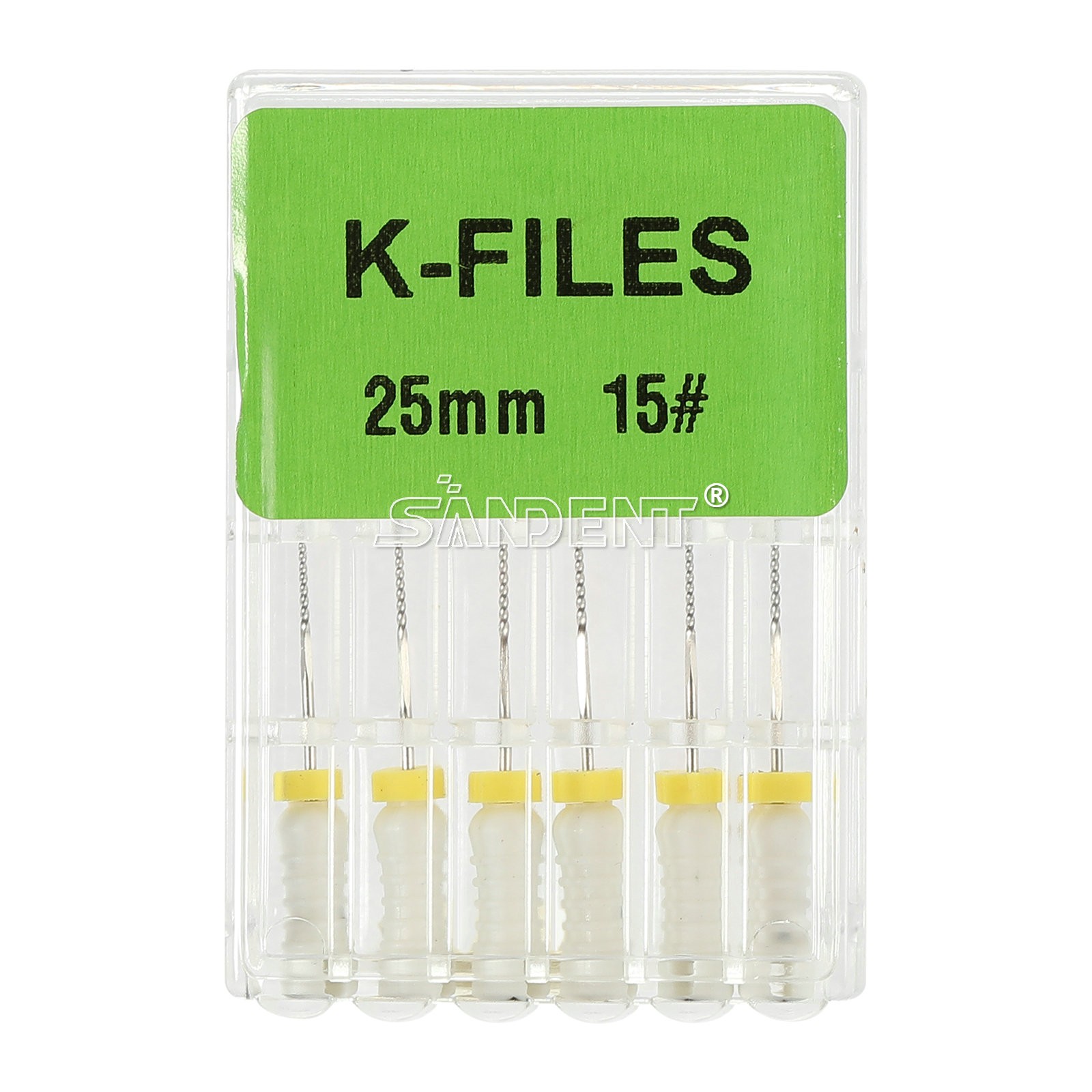 SANDENT Dental Endo 25mm stainless steel K-file 6-file per blister