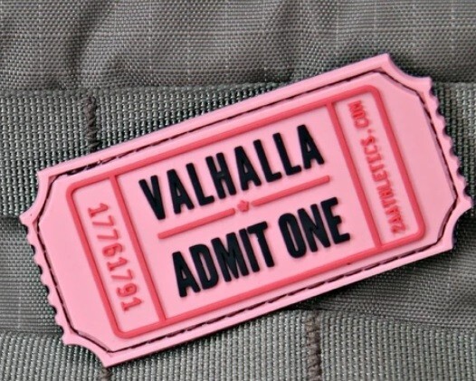 Violent Little Machine Shop Valhalla Admit One Pink Raffle Morale Patch