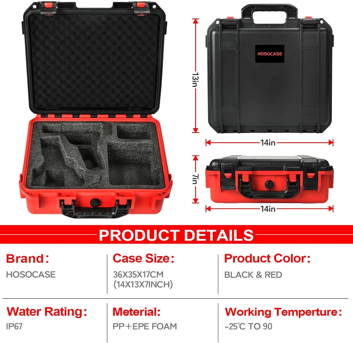 Case for Milwaukee M12 Impact Driver & Drill Set - Tool Box Black & Red