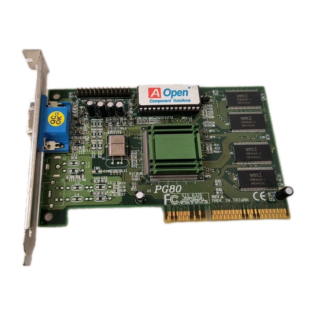 * SALE VINTAGE AOPEN PG80 SIS 6326 8 MEG AGP VGA CARD MXB134
