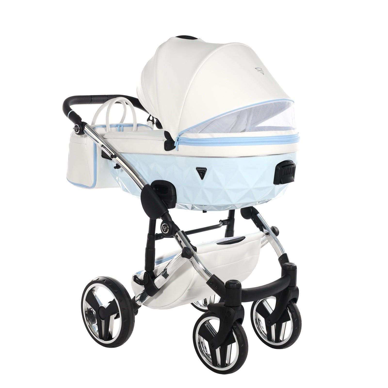Junama Diamond Candy Stroller White Blue W/bassinet