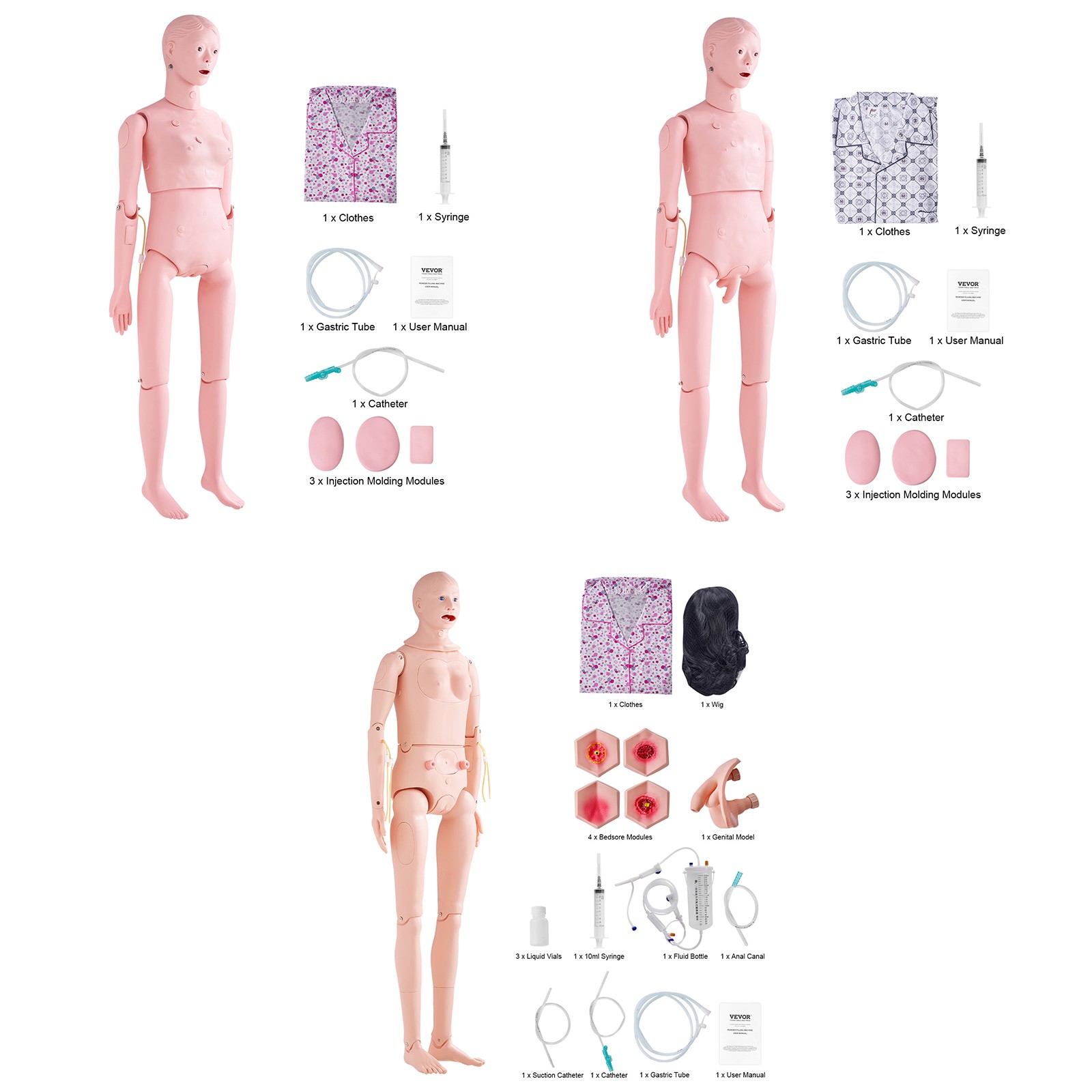 Uimoso Male/Female Manikin Model Anatomical Nursing Training Patient Care Teach