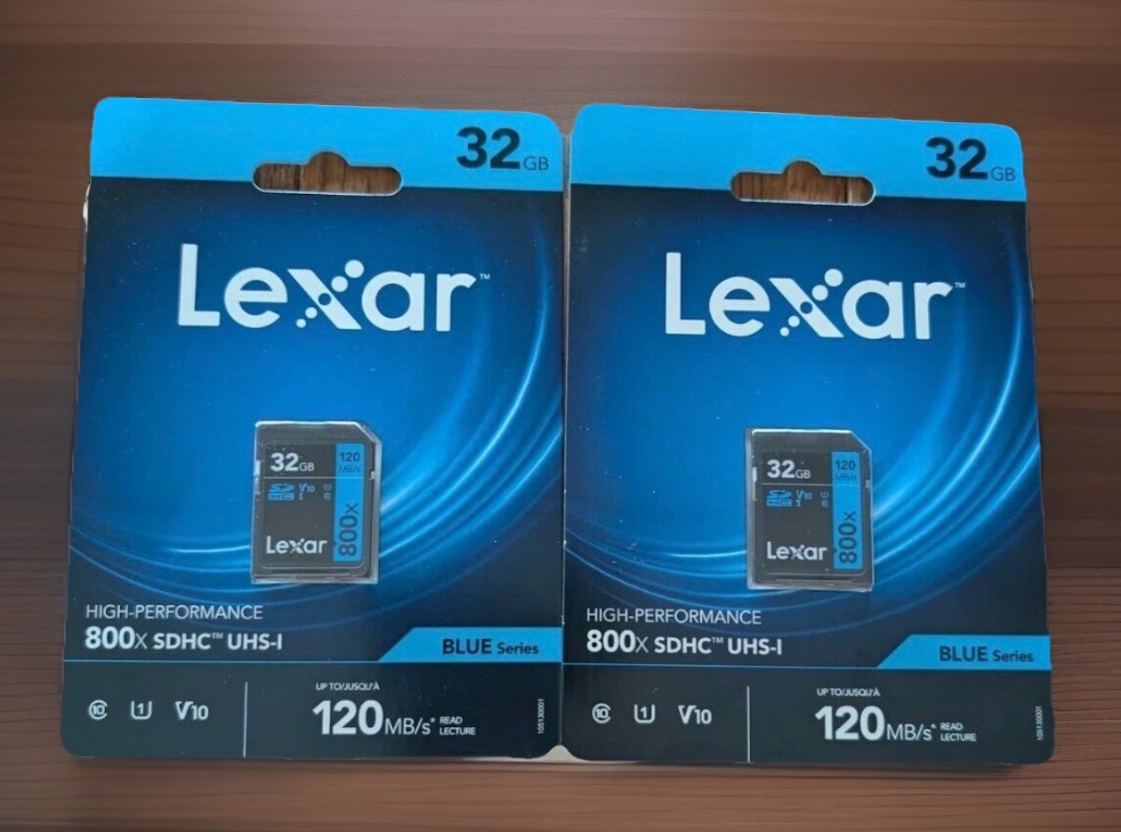 2X Lot - Lexar 32GB High-Performance 800x SDHC UHS-I Memory Card (2-Pack) NEW