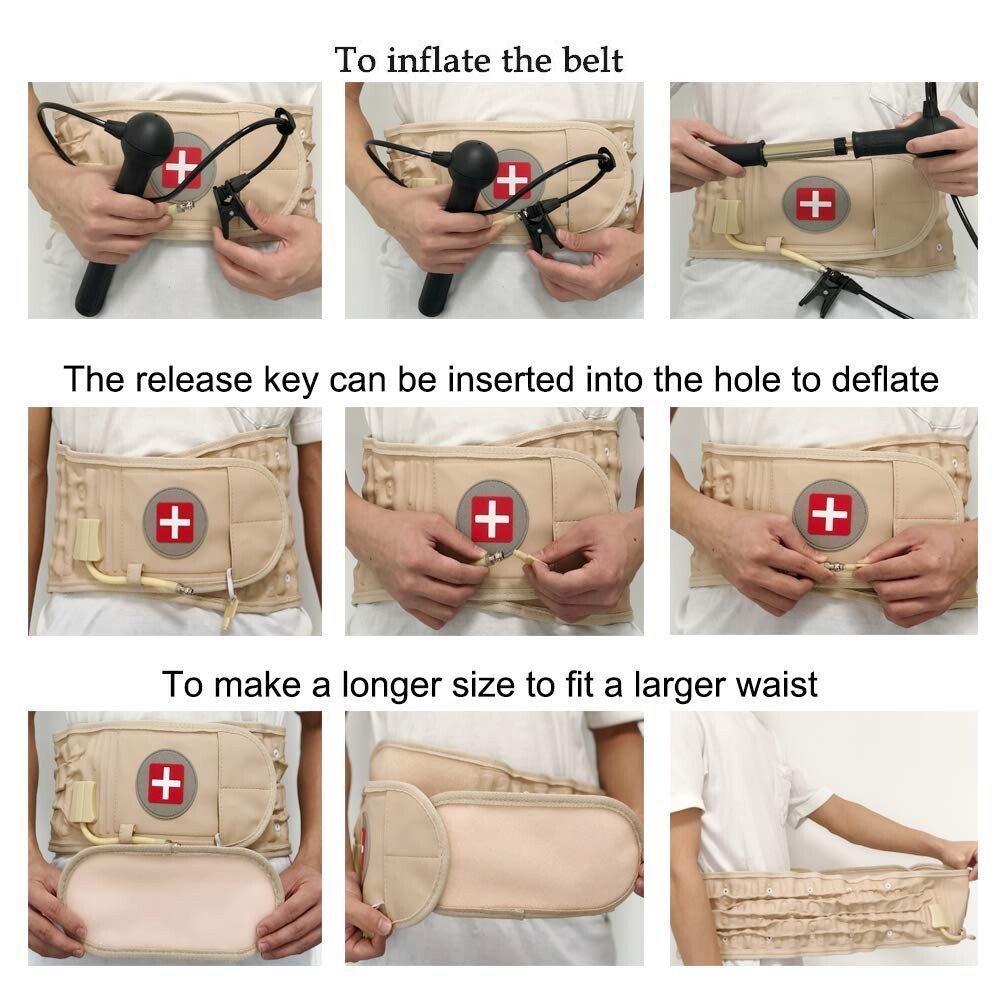 Decompression Brace Lumbar Belt Spinal Support Back Extender Belt Traction Tool