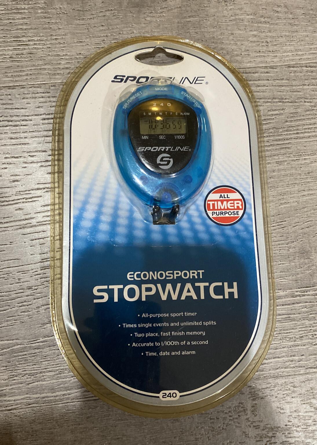 Sportline Econosport 240 Stopwatch Sports Track Running Racing Yellowed Package