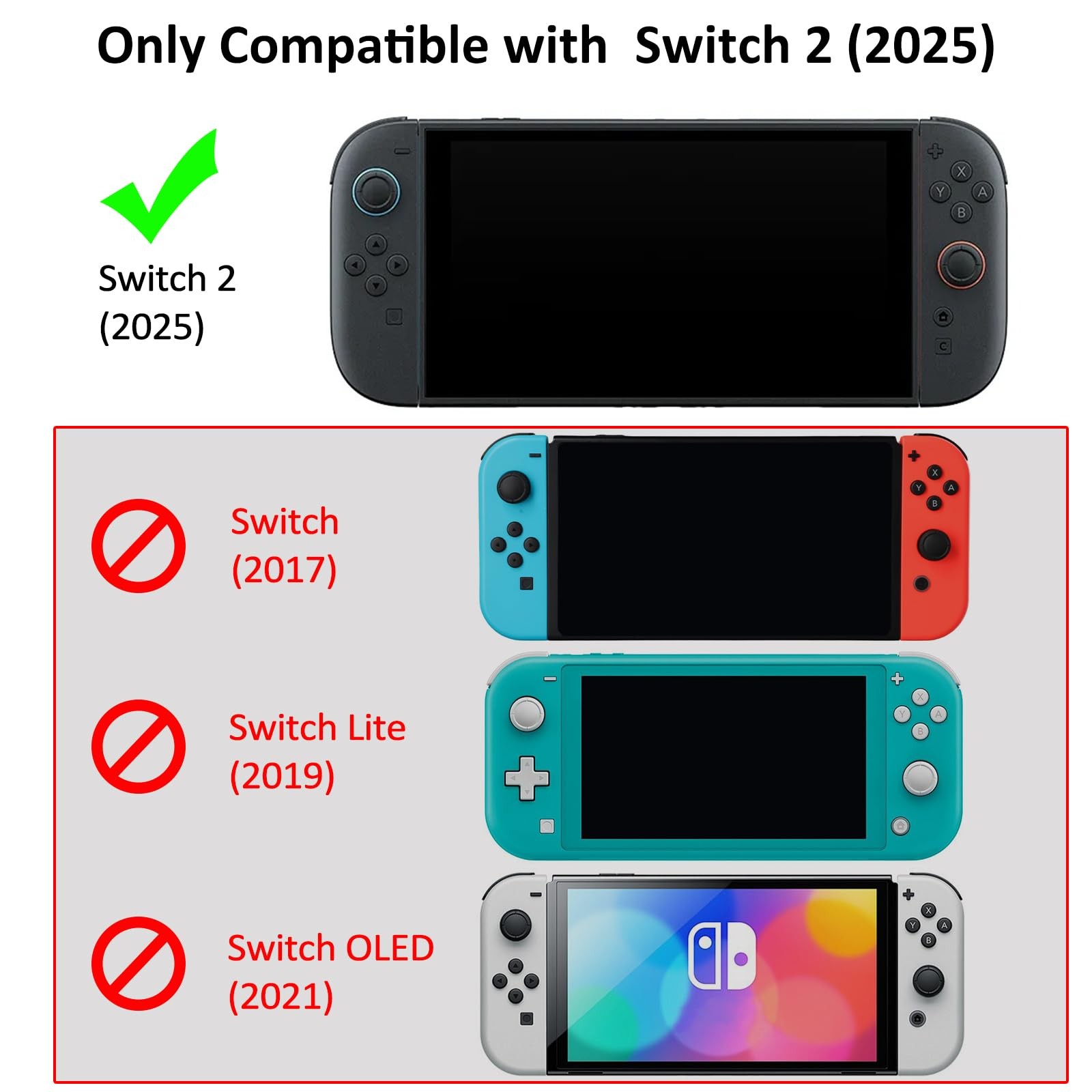 Silicone Protective Case for Nintendo Switch 2 Joy Con Controllers with 2 Sil...