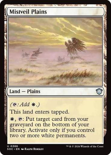 NM Mistveil Plains, MTG, Strixhaven Commander, Magic the Gathering, 386