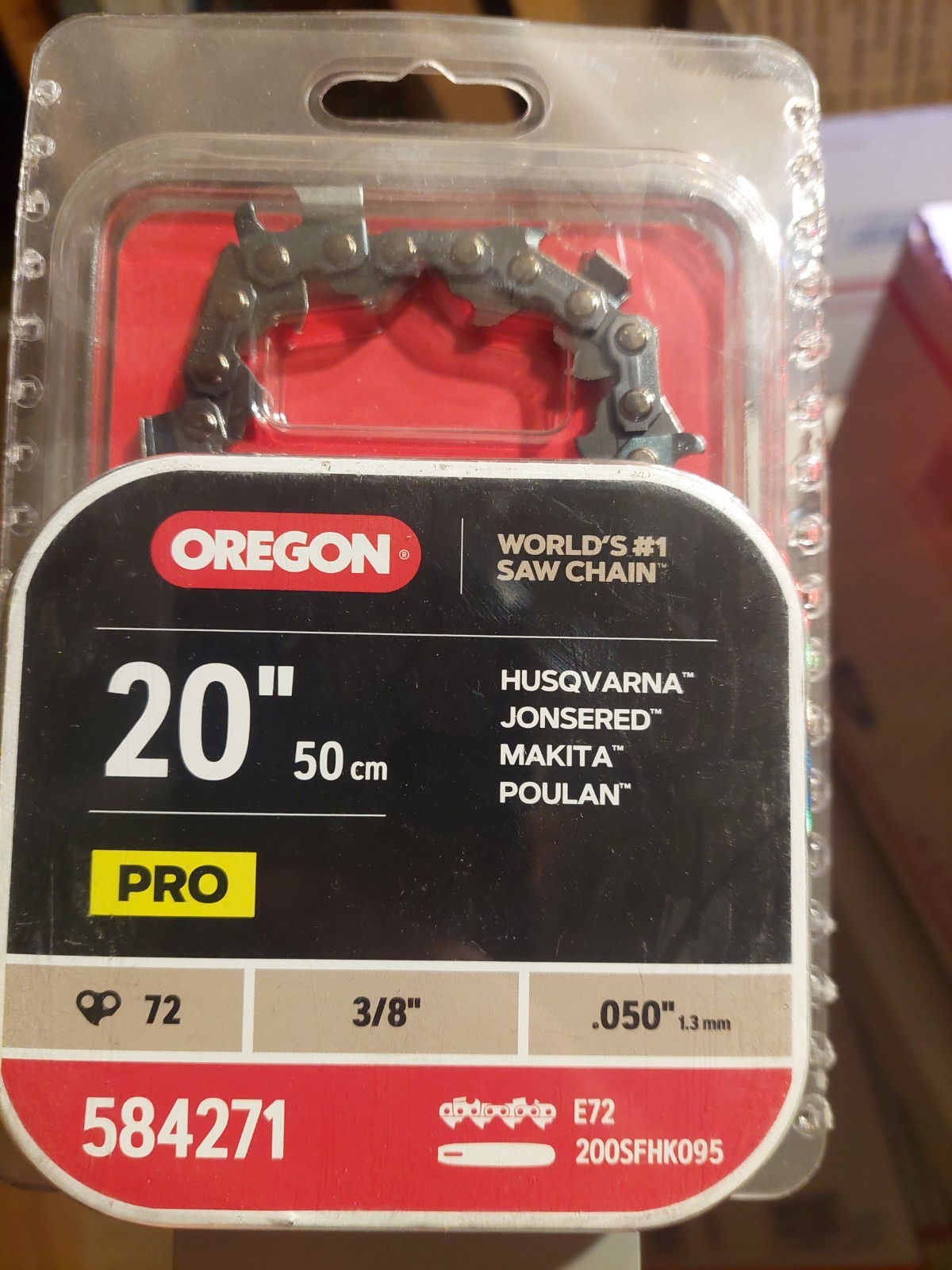 2-PACK OREGON 20K095E72 584271 200SFHK095 20" PRO CHAINSAW BAR AND E72 CHAIN
