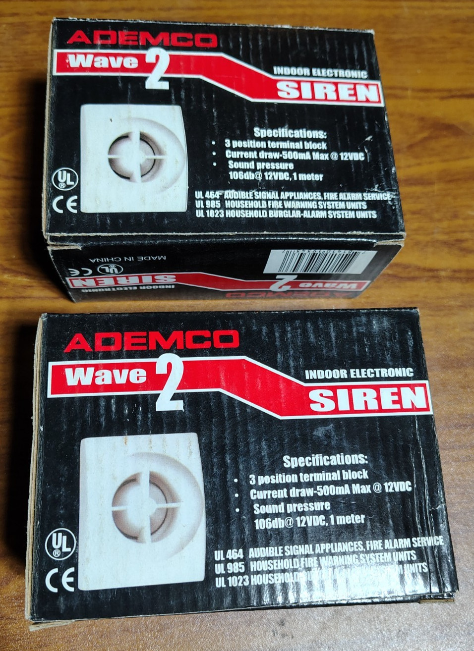LOT OF 2 PCS ADEMCO HONEYWELL WAVE2 INDOOR ALARM SIREN VERY LOUD 10P 15P 20P