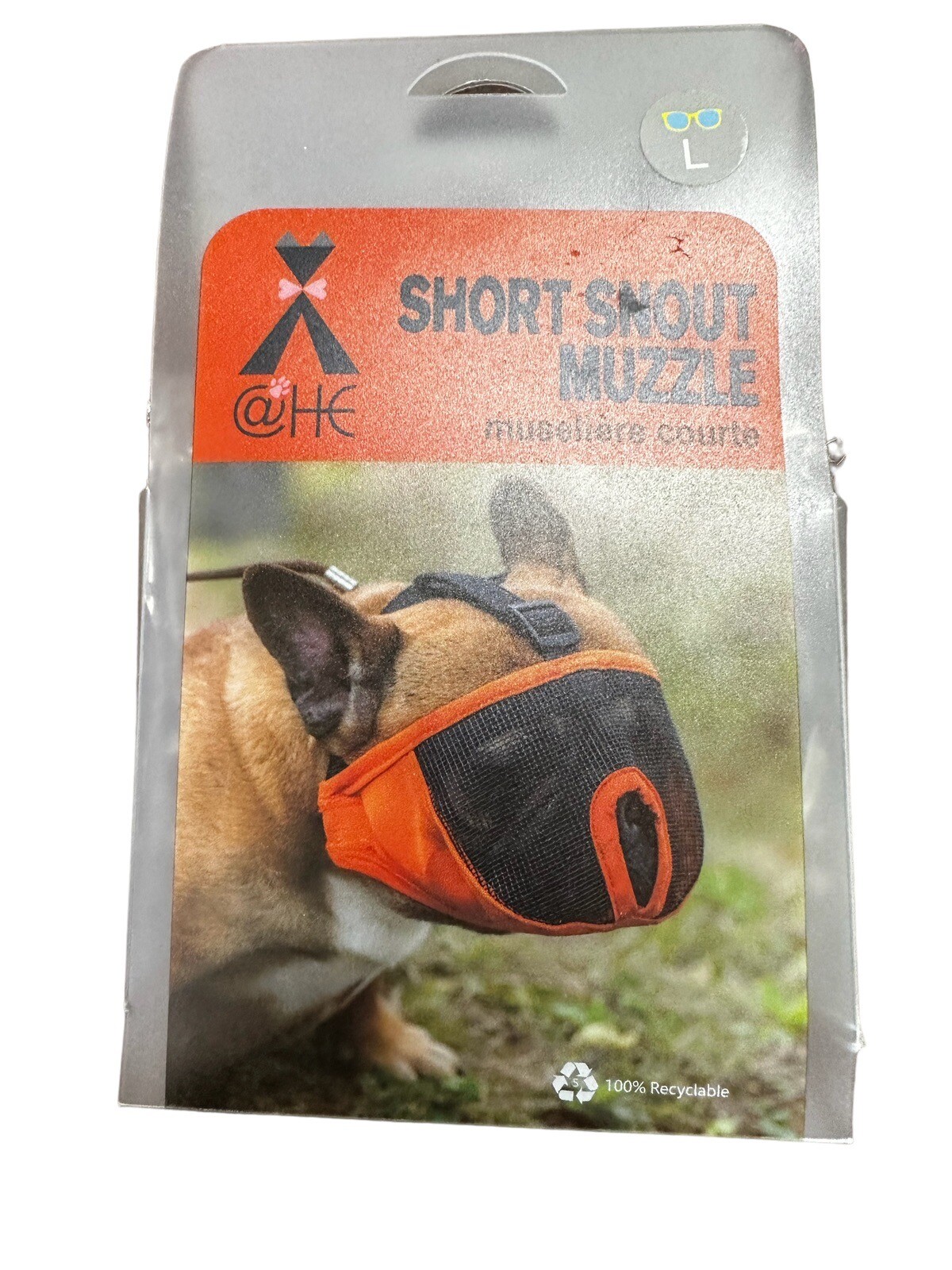 Short Snout  DOG MUZZLE ~ Adjustable - Large  15"-25" - Charcoal ~ Breathable