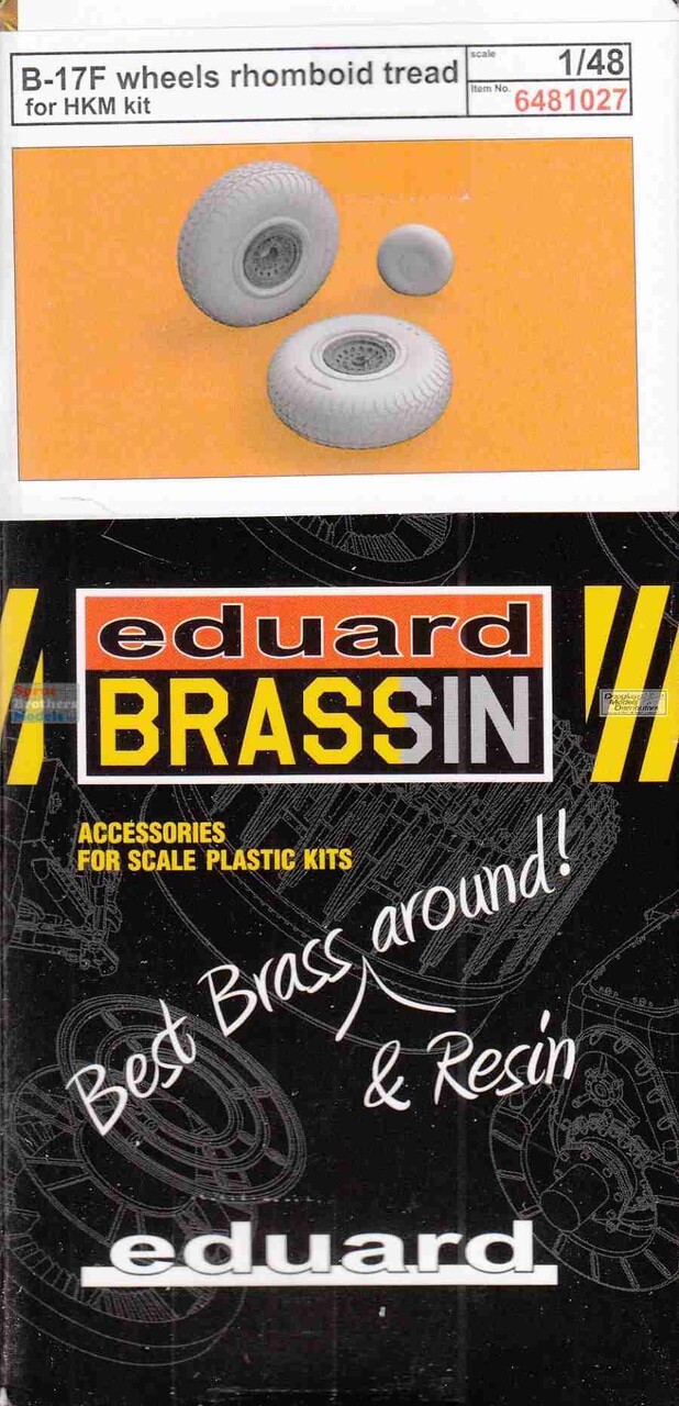 1/48 Eduard Brassin #6481027 B-17F Wheels Rhomboid Tread For Eduard/HK