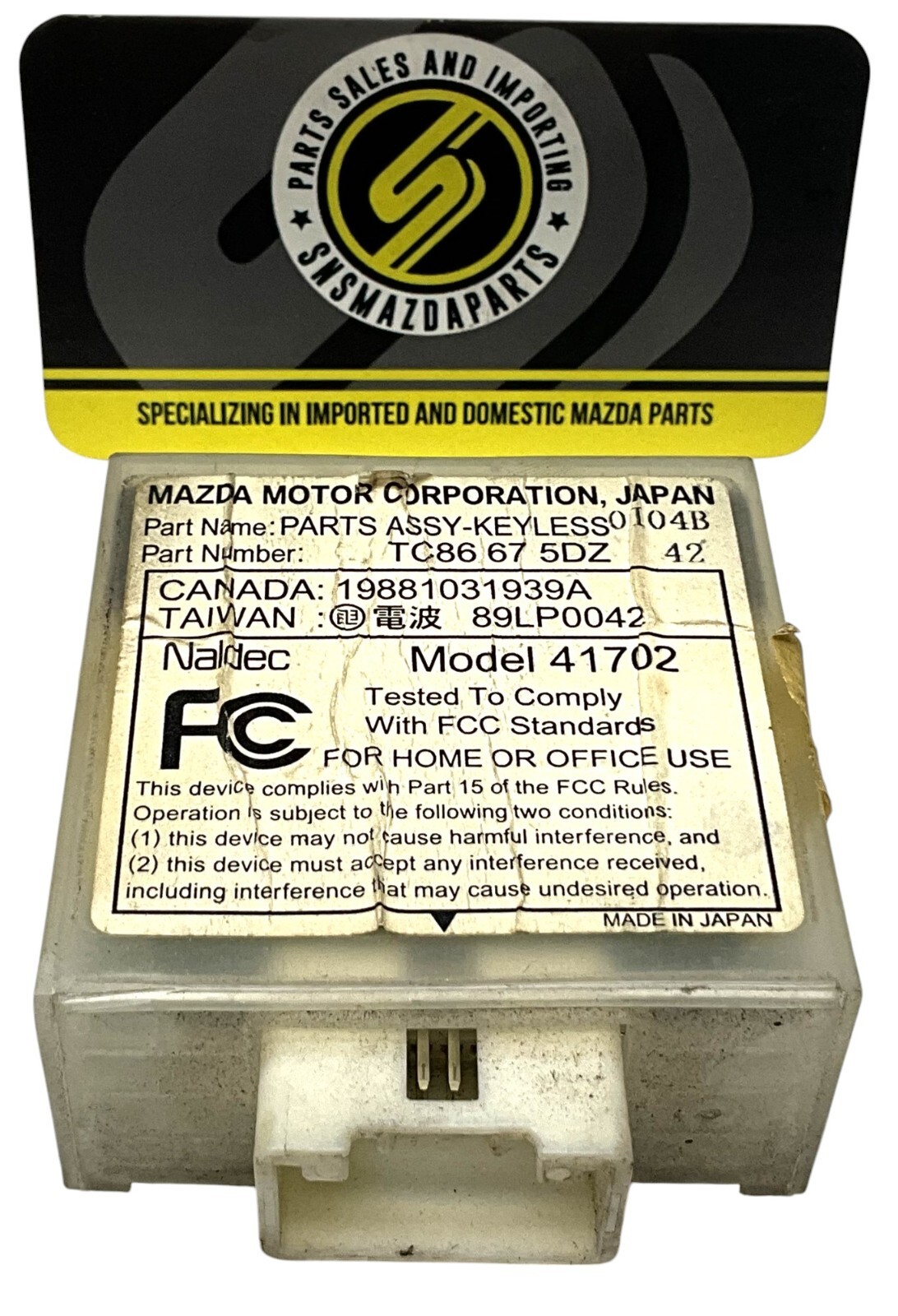 01-02 Mazda Miata MX5 MX-5 OEM NB Keyless Entry Assy Control Module TC86-67-5DZB