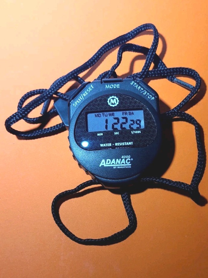 Adanac 4000 Digital Stopwatch By Marathon Water-Resistant With Split/Reset Start