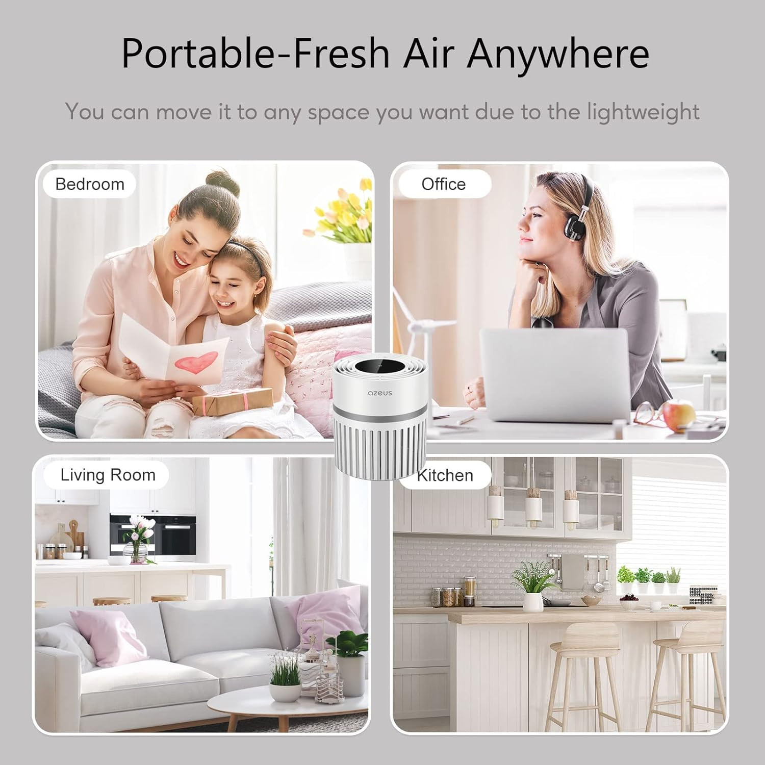 Air Purifier for Large Room with High CARD Rate, Portable Desktop Air Purifier w