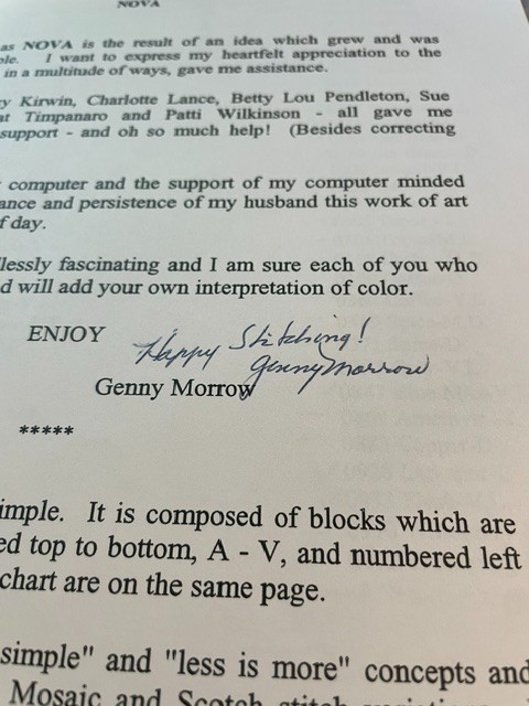 HTF Genny Morrow NOVA Needlepoint Booklet Spiral Bound Autographed!