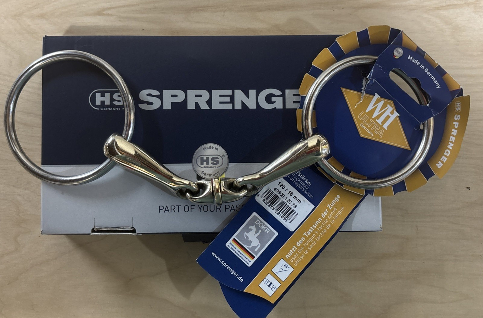 Herm Sprenger Dynamic RS WH Ultra Sensogan Loose Ring Snaffle Bit  5" - 125/16mm
