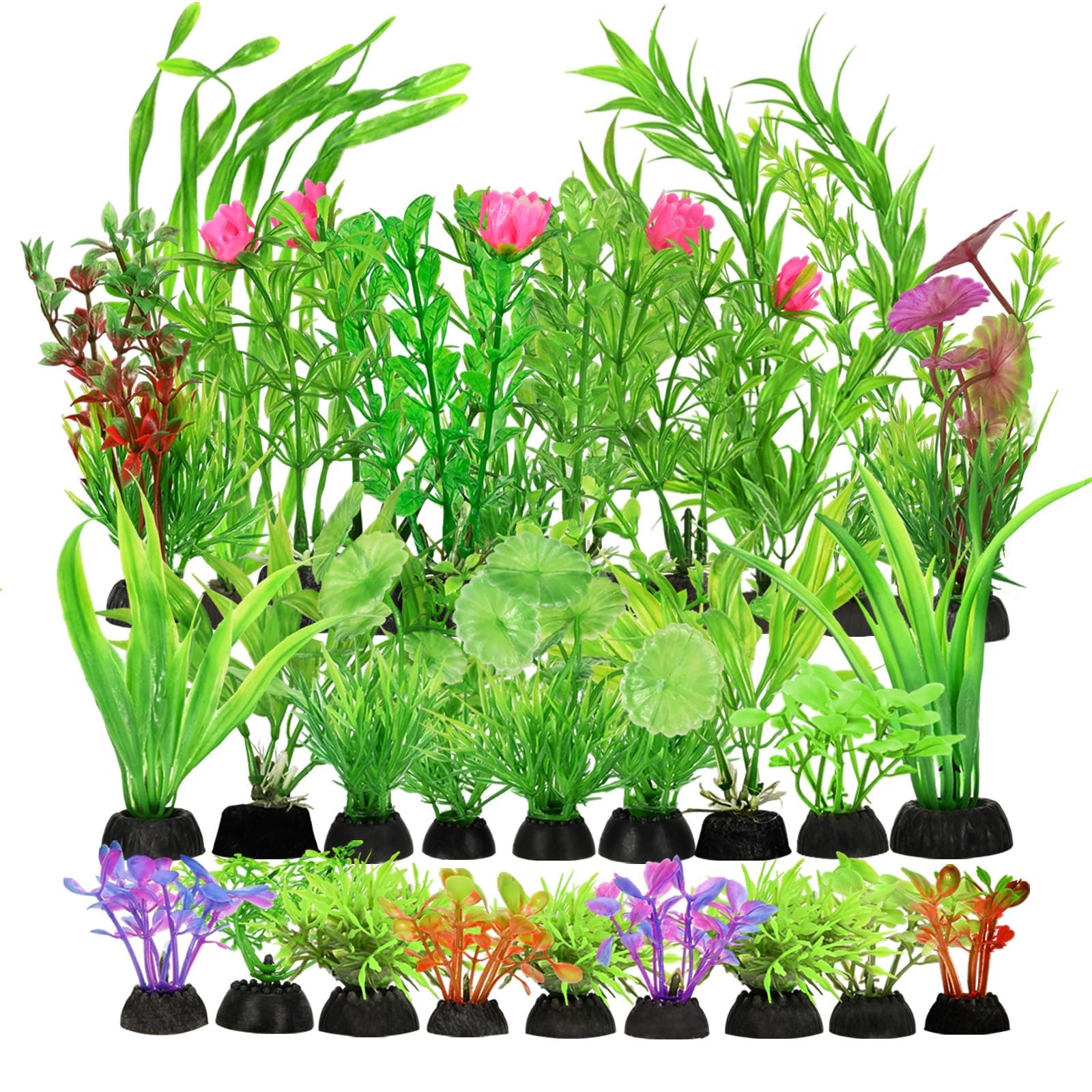 gupawix 30Pcs Aquarium Plants, see fish tank accessories photo, Multicoloured