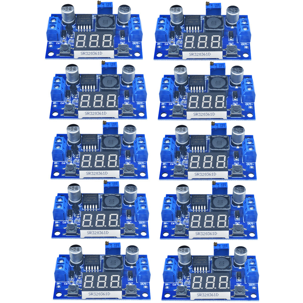 1/2/5/10PCS DC 4.0-40V to 1.3-37V LM2596 LED Voltmeter Step-down Power Converter