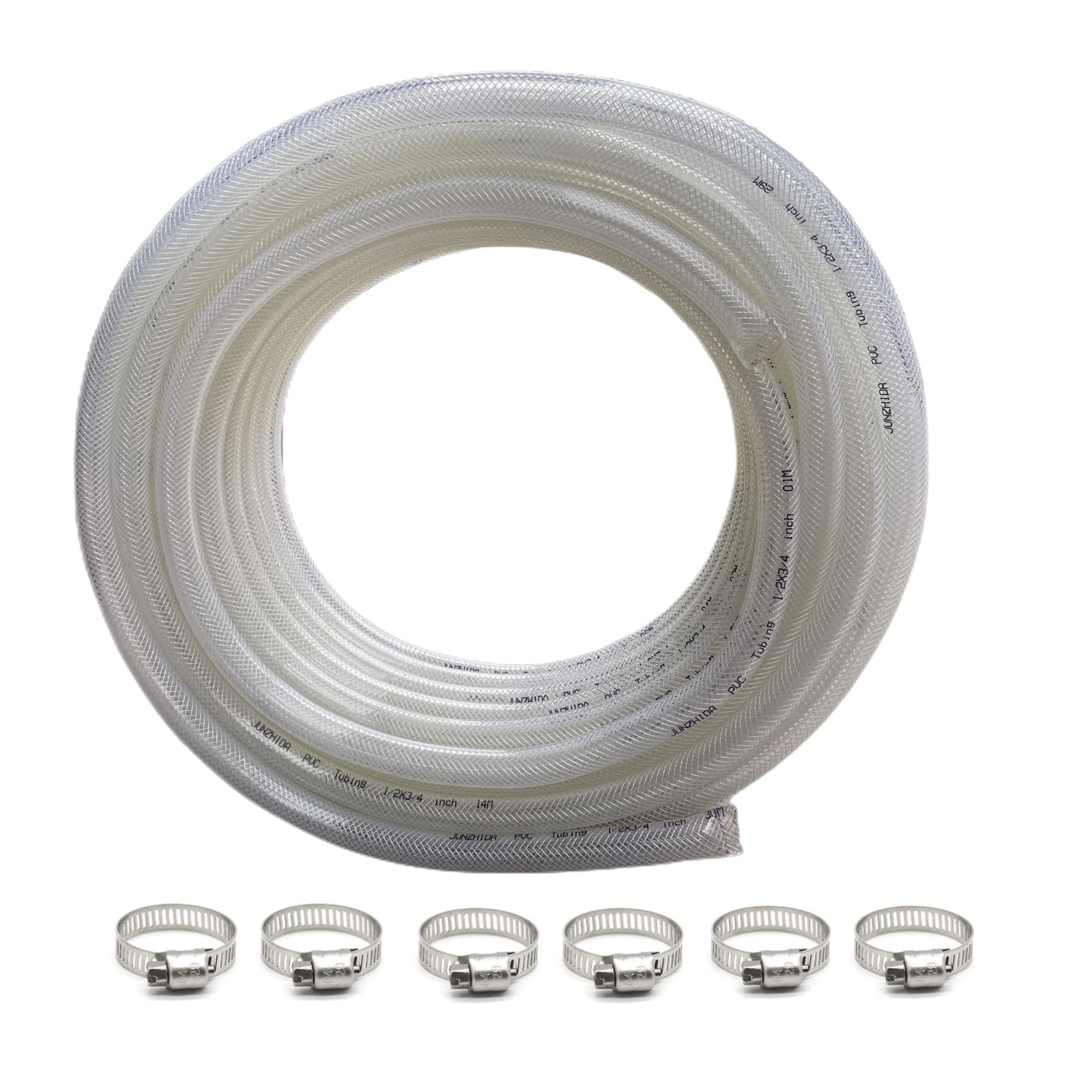 1/2" ID x 3/4" OD - 164 Ft High Pressure Braided x OD, Clear