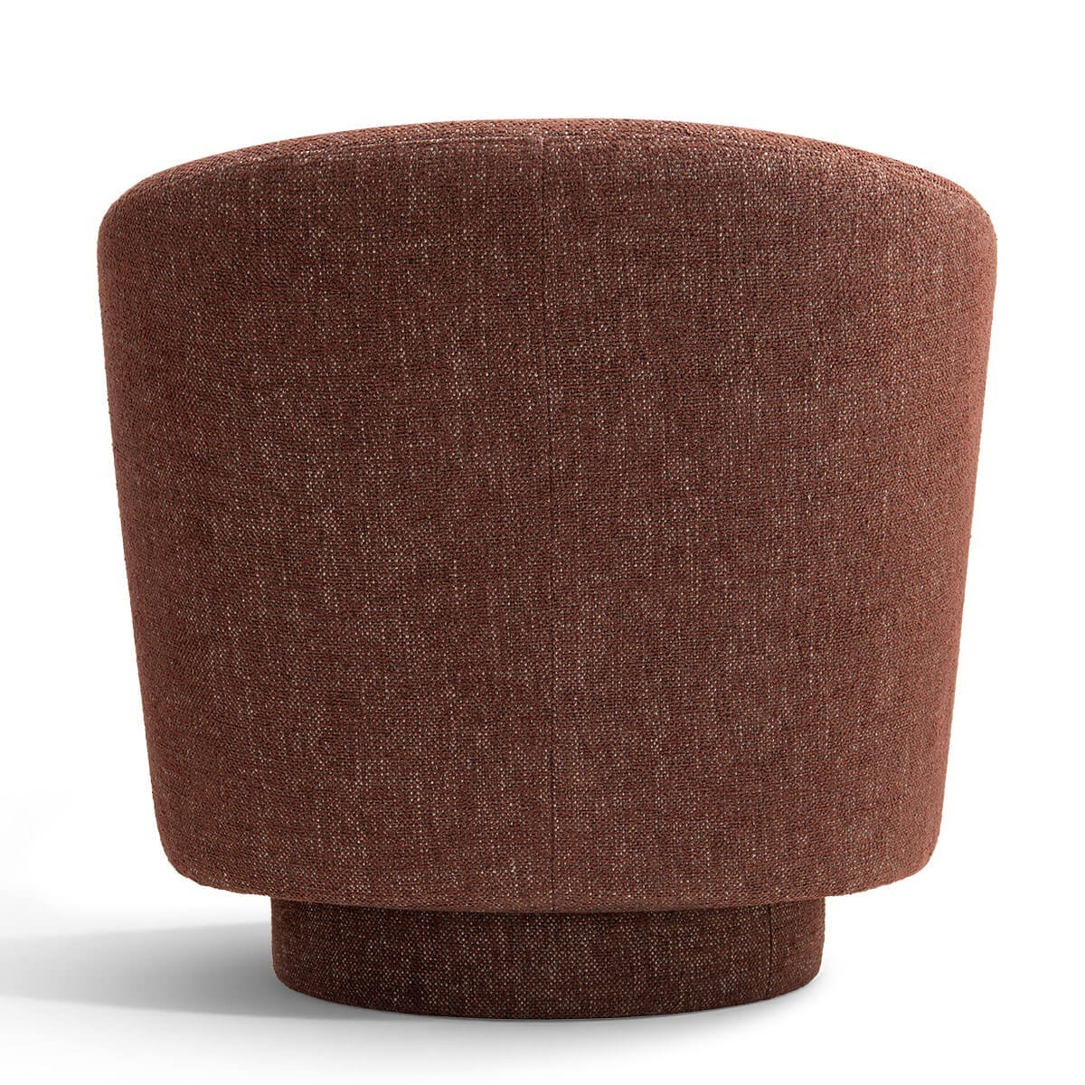 2x Barrel Accent Armchair Round Swivel Base Textured Fabric Single Sofa Chair