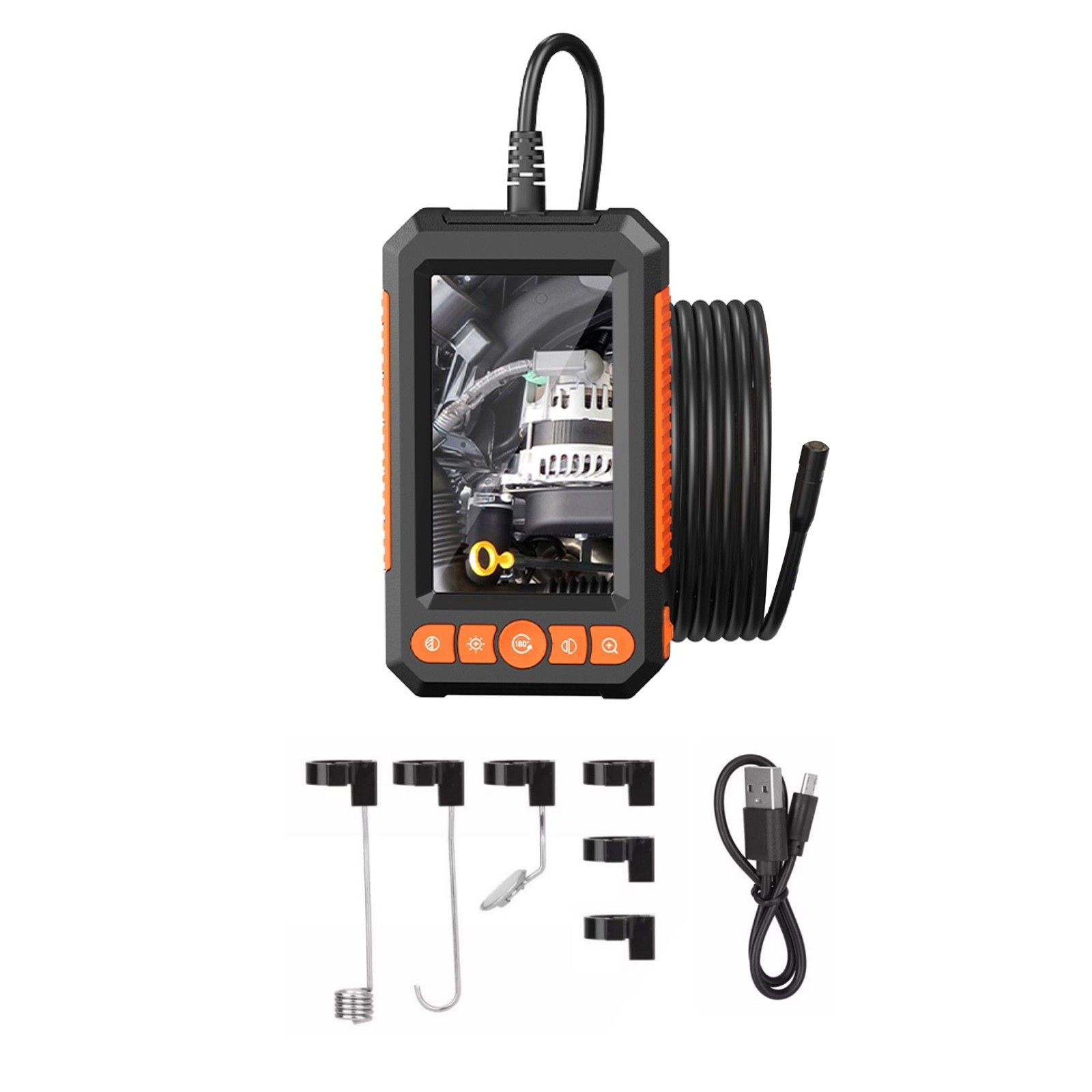 5M/16.4Ft Industrial Endoscope-1080P Resolution 4.3in Screen, IP67 Waterproof