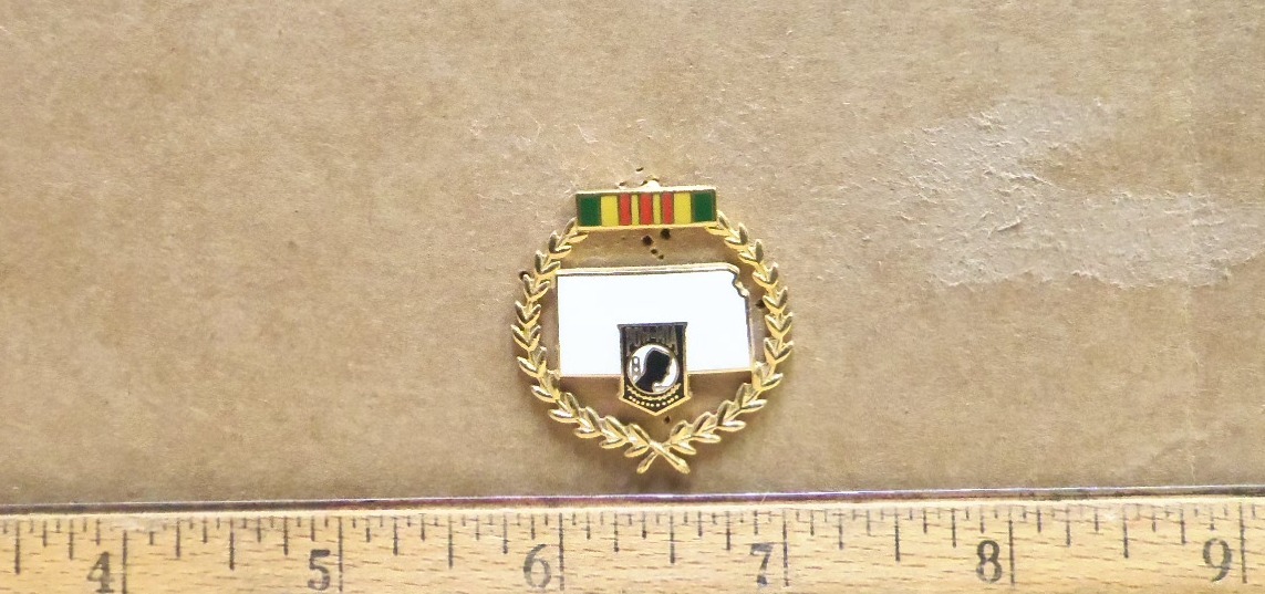Kansas POW*MIA Vietnam Pin with Wreath