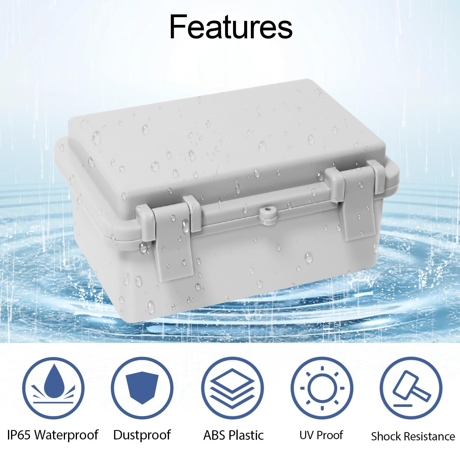 Junction Box, ABS Plastic, IP65 Waterproof Dustproof Universal Electrical Enc...