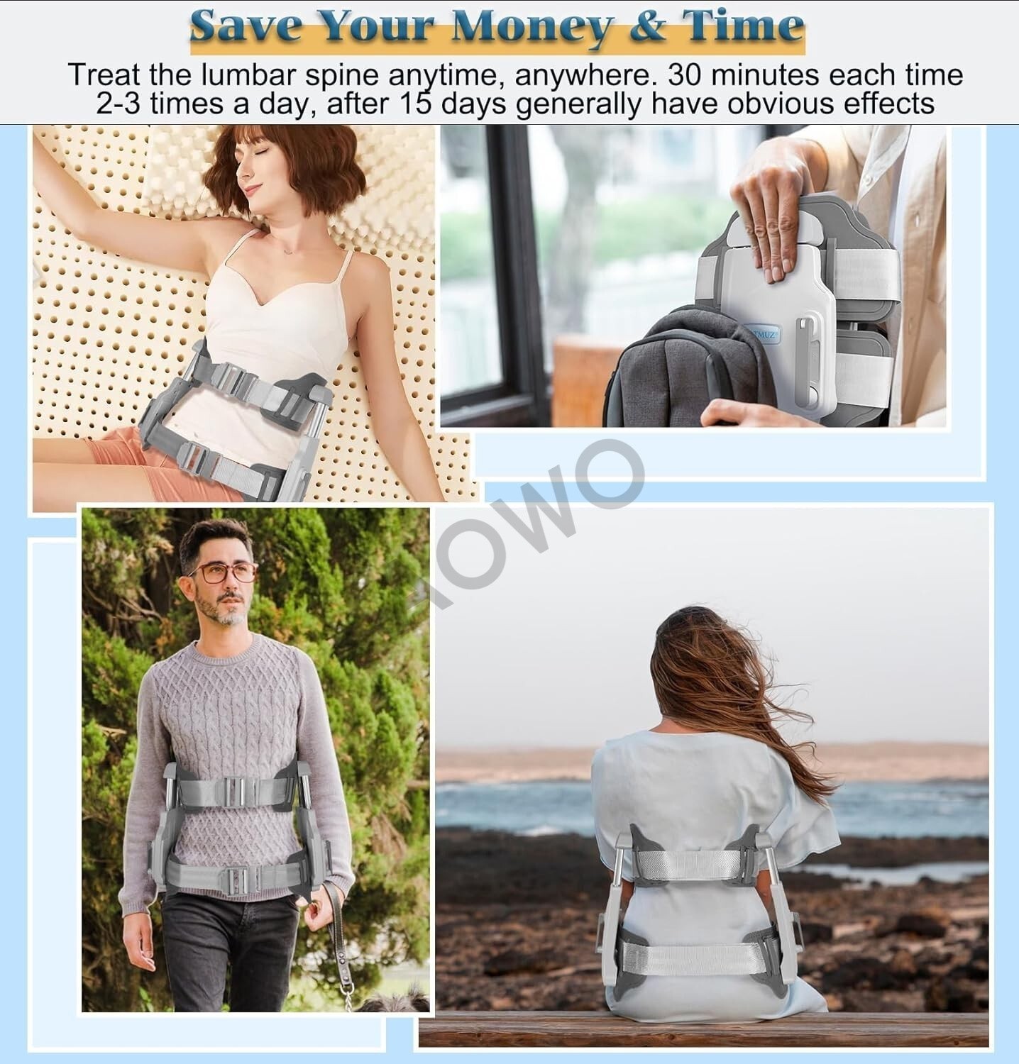 Home Use Lumbar Traction Belt Spinal Decompression for Lower Back Ache Relief