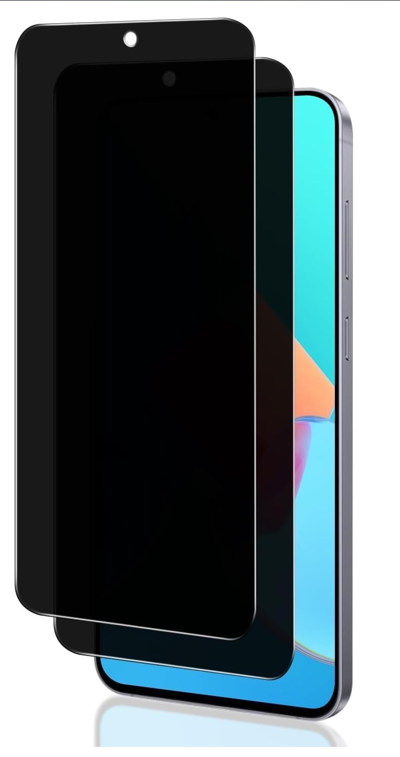 2 Pack Privacy Tempered Glass for Samsung Galaxy S25 FE, Fingerprint Unlocking