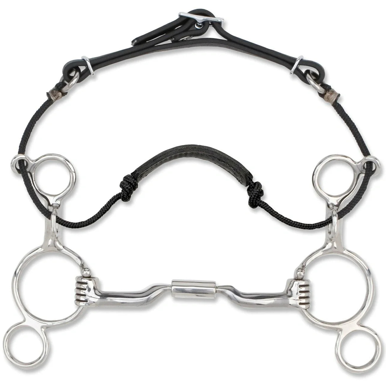 Myler 2-Ring Combination Bit - Sweet Iron Low Port Comfort Snaffle with Copper
