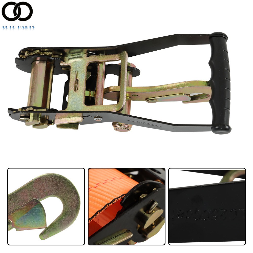 2 " x 96 " - 4 Pack - 3,300 Pound Safe Working Load Car Tie Down with Snap Hooks